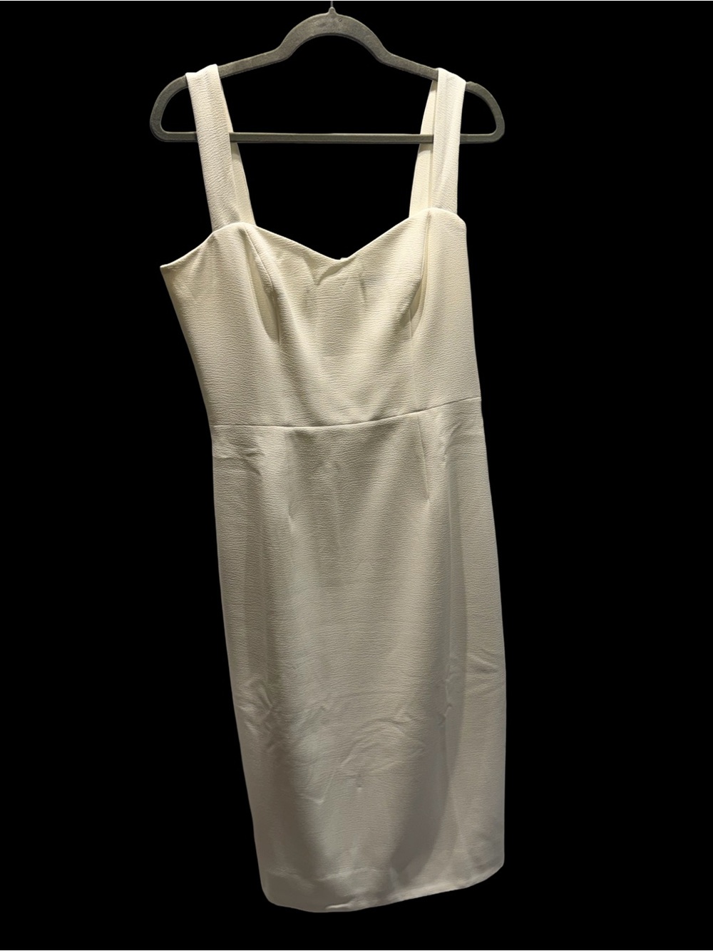 Dress the Population Ivory Sleeveless/Strap Sweetheart Neck Sheath Dress - L